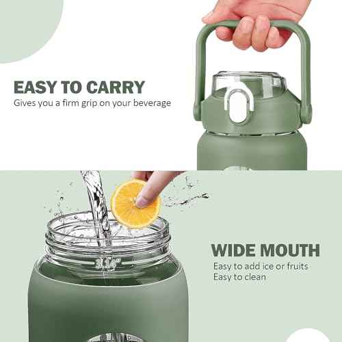 42oz Glass Water Bottles with Straw