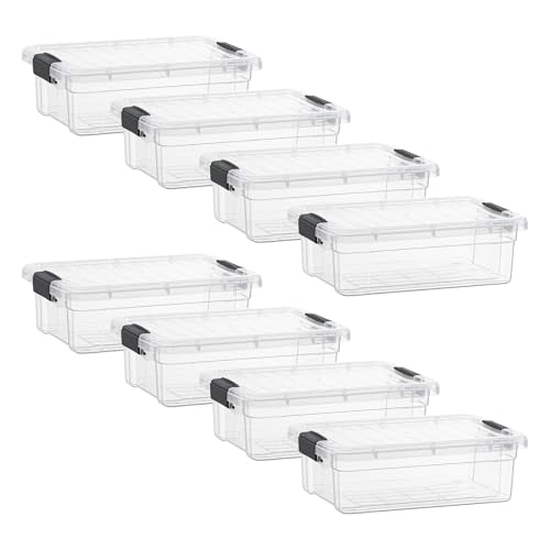 Clear Storage Boxes with Lids (8 Count)