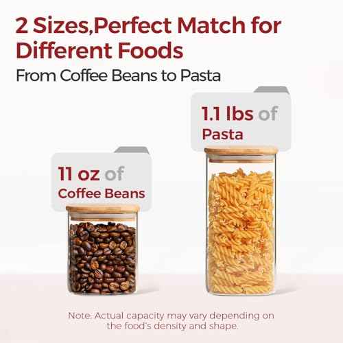 Glass Pantry Storage Containers with Lids 1 (6 Count)
