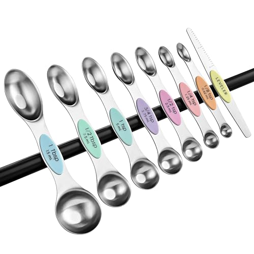 Stainless Steel Magnetic Measuring Spoons Set of 8