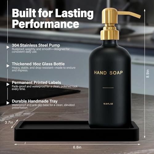 Black Soap Dispenser for Kitchen Sink (2 Count)