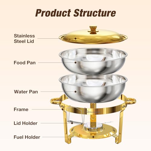 Round Chafing Dishes for Buffet (6 Count)