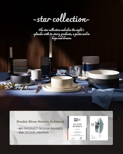 Star Stoneware Dinnerware Sets for 8 (24 Count)