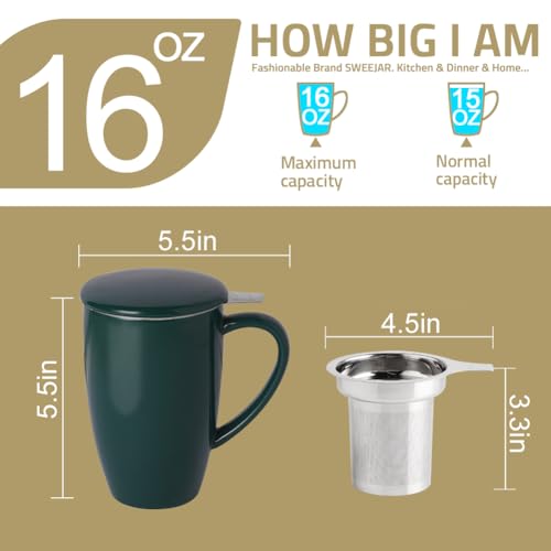 Sweejar Porcelain Tea Infuser Cup with Lid