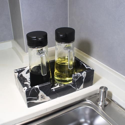 Natural Calacatta Black Marble Napkin Holder 9.8"x4.9"x2.8"