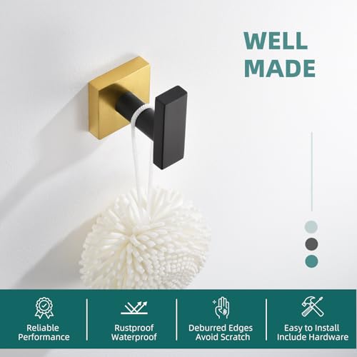 Towel Hook Black and Gold