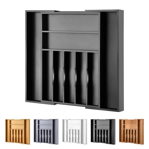 Large Premium Bamboo Silverware Organizer