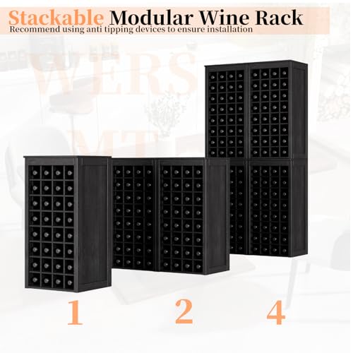 8 Tier Freestanding Wine Rack Wood