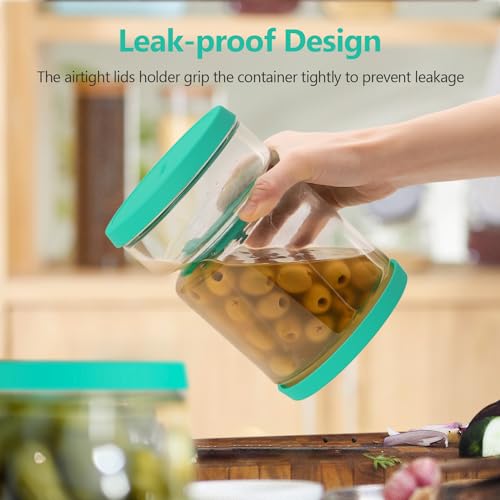 Glass Pickle Container with Strainer