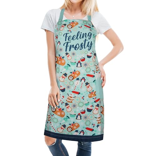 Feeling Frosty Holiday Themed Cotton Apron for Women