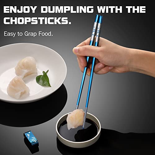 Metal Chopsticks Reusable 2 Pairs Titanium Plated 18