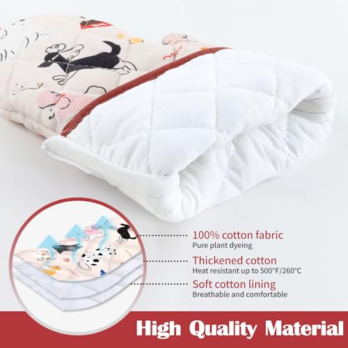 Cute Dog Oven Mitts and Pot Holders Set (4 Count)