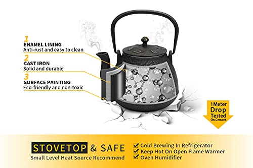 Tea Kettle Toptier Japanese Cast Iron Tea Kettle for Stove Top