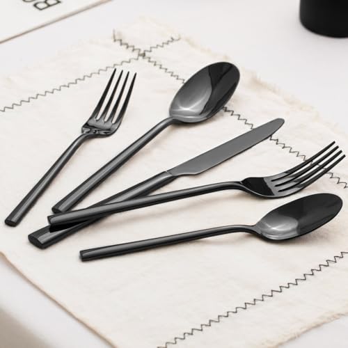 Black Silverware Set for 12 (60 Count)