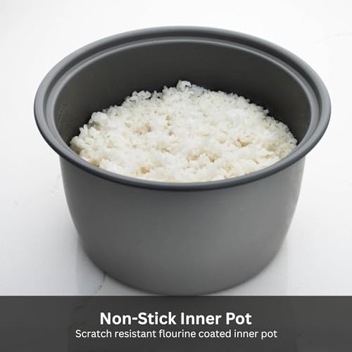 JNP-S18U-US 10 Cup Capacity White Rice Cooker with Non-Stick Inner Pot, Retractable Power Cord, and Keep Warm up to 12 hours (Urban Satin)