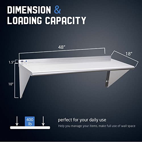NSF Stainless Steel Shelf 18” x 48”