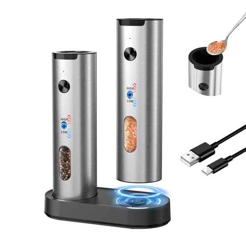 Rechargeable Electric Salt and Pepper Grinder Set