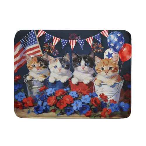 4th of July Drying Mat for Kitchen Counter 18 X 24 in Patriotic Printed Dish Drying Pad