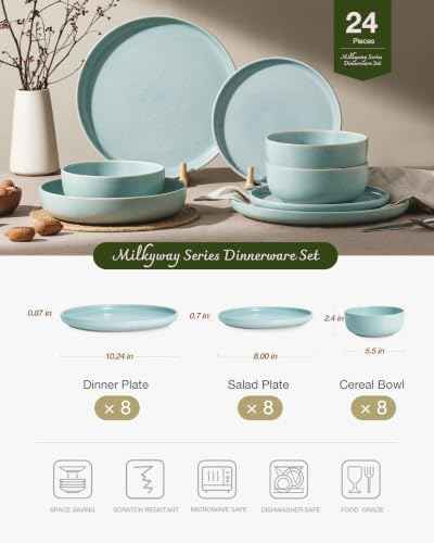 Milkyway 24 Piece Stoneware Dinnerware Set