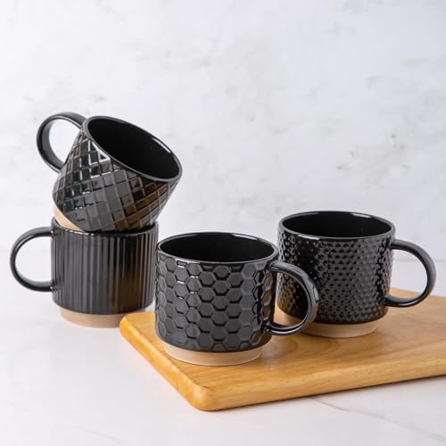 15 OZ Stackable Coffee Mugs Set of 4 (4 Count)