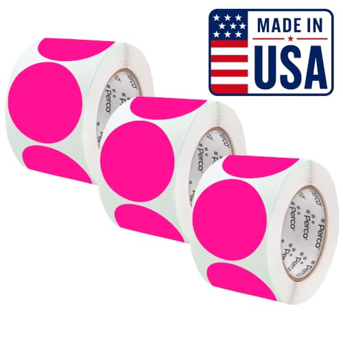 Neon Pink Perforated Round Circle Dot Sticker 4 (3 Count)