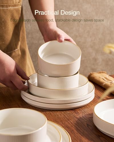 Star Stoneware Dinnerware Sets with Pasta Bowls (24 Count)