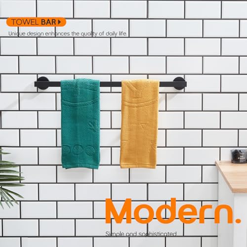 20 Inch Bathroom Towel Bars Bath Towel Racks Kitchen Towel Holder Towel Shelf Wall Mounted SUS304 Stainless Steel Matte Black AN4001MB
