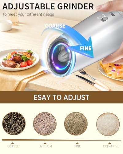 Gravity Electric Salt and Pepper Grinder Set with 2 (2 Count)