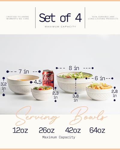 Large Serving Bowls Set of 4 (4 Count)