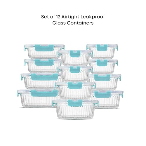 24pc Borosilicate Glass Storage Containers with Lids (24 Count)