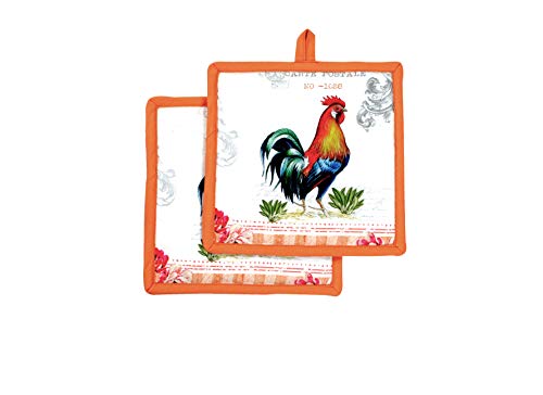 Pot Holders Easter Decor Heat Resistant Cotton Set of 2 Nonslip 8"x8" Inch Hot Pads for Kitchen (2 Count)