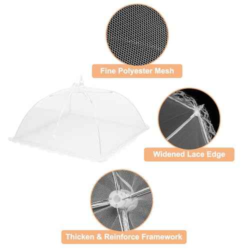 3 Pcs Large and Tall Food Covers 13" Mesh Food Covers for Outdoors Collapsible Food Protector Covers Tent for Parties Outdoor Picnics BBQs (3 Count)