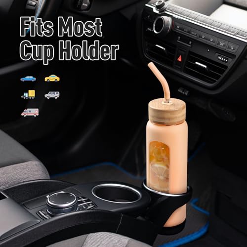24oz Glass Water Bottle with Straw and 2 Lids