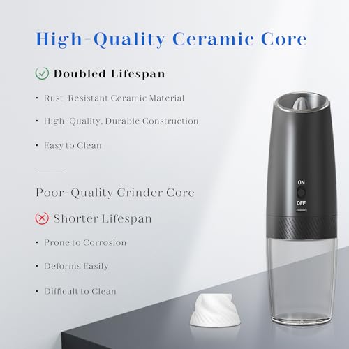 Rechargeable Salt Pepper Grinder Set (2 Count)