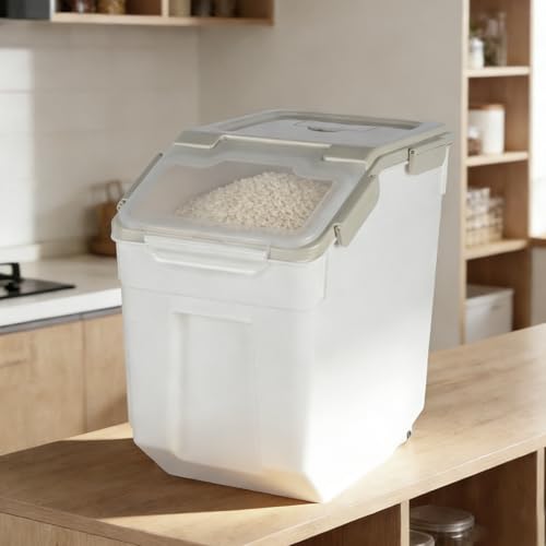 50 Pound Large Food Grade Container for Rice Flour Sugar (2 Count)