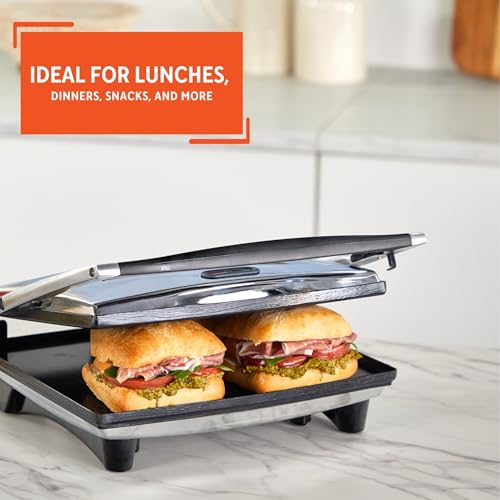 12 x 10 Inch Stainless Steel Electric Panini Press Ceramic