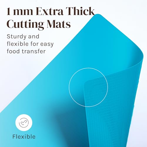 4 Piece Flexible Plastic Cutting Boards for Kitchen (4 Count)
