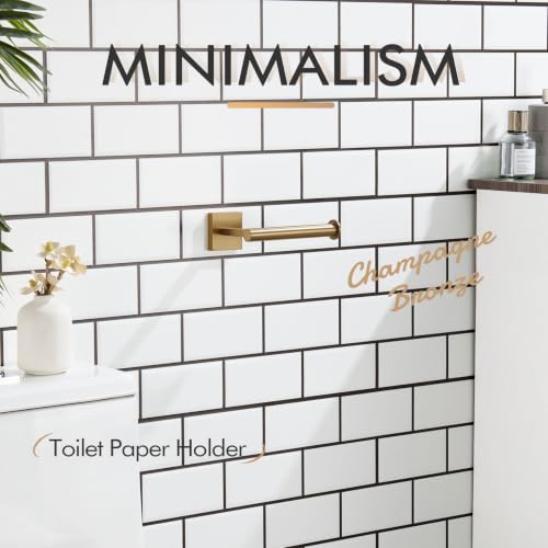 Toilet Paper Holder Toilet Roll Holders Hold Mega Rolls Kitchen Bathroom Tissue Paper Dispenser Champagne Bronze Stainless Steel