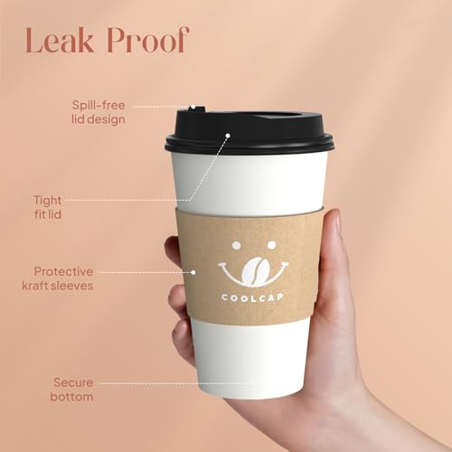 Coffee Cups with Lids and Sleeves (100 Count)