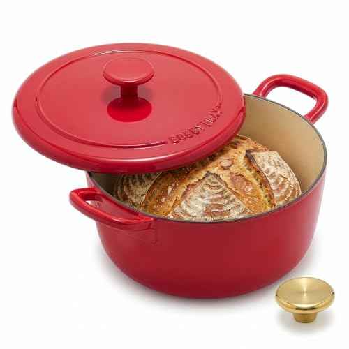 x Bobby Flay 5.5QT Enameled Cast Iron Dutch Oven With Lid