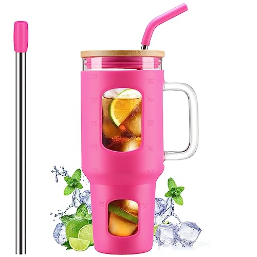 Glass Tumbler with Straw and Lid