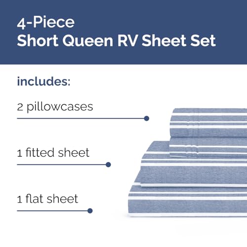 Short Queen Size 4 Piece Bed Sheet Set