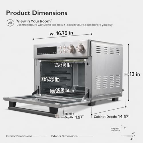 Retro 26.3 QT Infrared Heating Air Fryer Toaster Oven