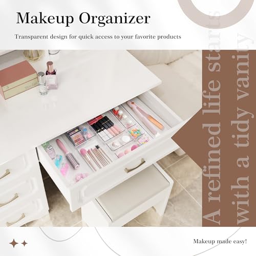 11 PCS Clear Plastic Drawer Organizer Set (11 Count)