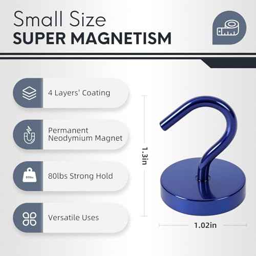 Magnetic Hooks Large Opening (6 Count)