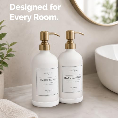 White Glass Soap Dispenser (2 Count)