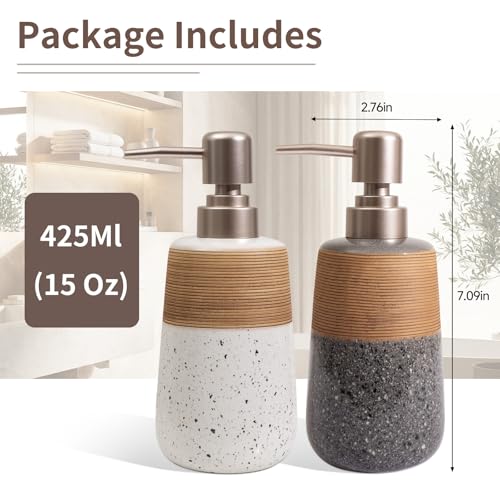 2 Pcs Ceramic Soap Dispenser Set (2 Count)