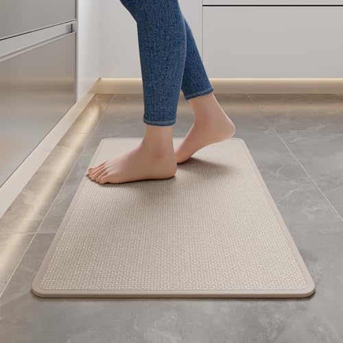 Kitchen Rugs Kitchen Mats for Floor Non Slip Washable Beige 17"x30" (2.2961 Sq Ft)