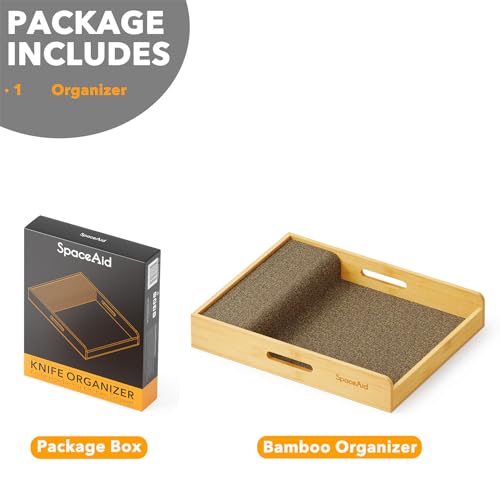 Large Knife Drawer Organizer Bamboo Insert Dock