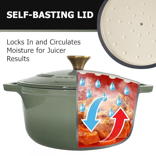 MUELLER HOME 6 Quart Enameled Cast Iron Dutch Oven